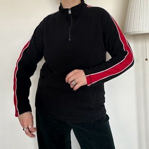 3/50$ Vintage sweatshirt size large / red fleece/ Turtleneck long sleeve